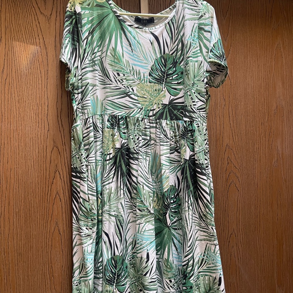 Flowy dress with plants on it